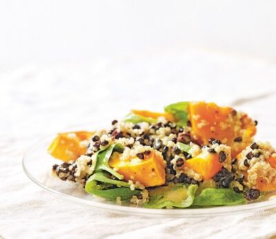 Lentejas y quinoa con calabaza