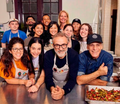 Massimo Bottura brings an all-star collective of chefs into his Harlem community kitchen